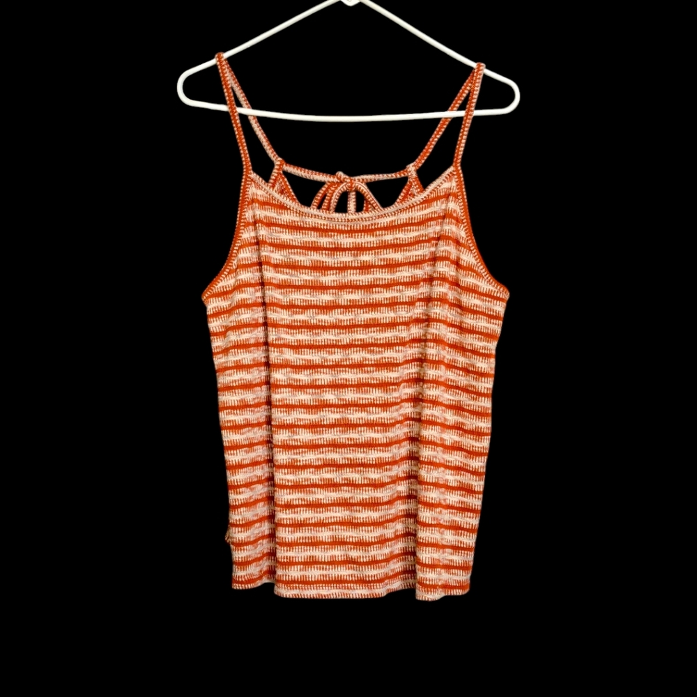 a.n.a Women's Orange And White Striped Cami Summer Tank Top